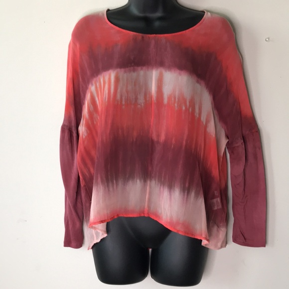 Silk Tie Dye Tunic Top - Picture 2 of 15